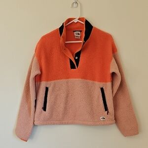The North Face Orange and Pink Fleece Pullover